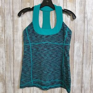 Lululemon Scoop Neck Tank Space Dyed Teal Heather Size 8